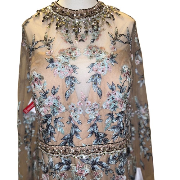 Mac Duggal Floral Long Sleeve Wedding Gown - Picture 3 of 10